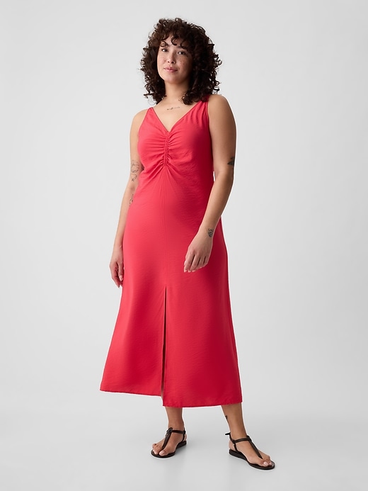 Image number 4 showing, Ruched Slip Midi Dress