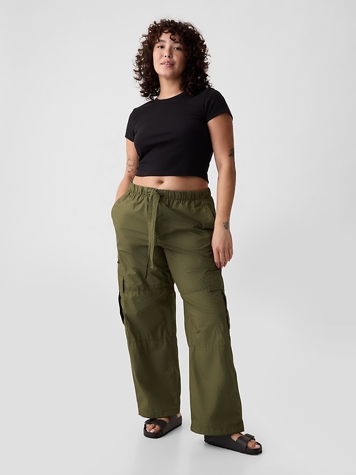 Image number 5 showing, Mid Rise Cargo Parachute Pants