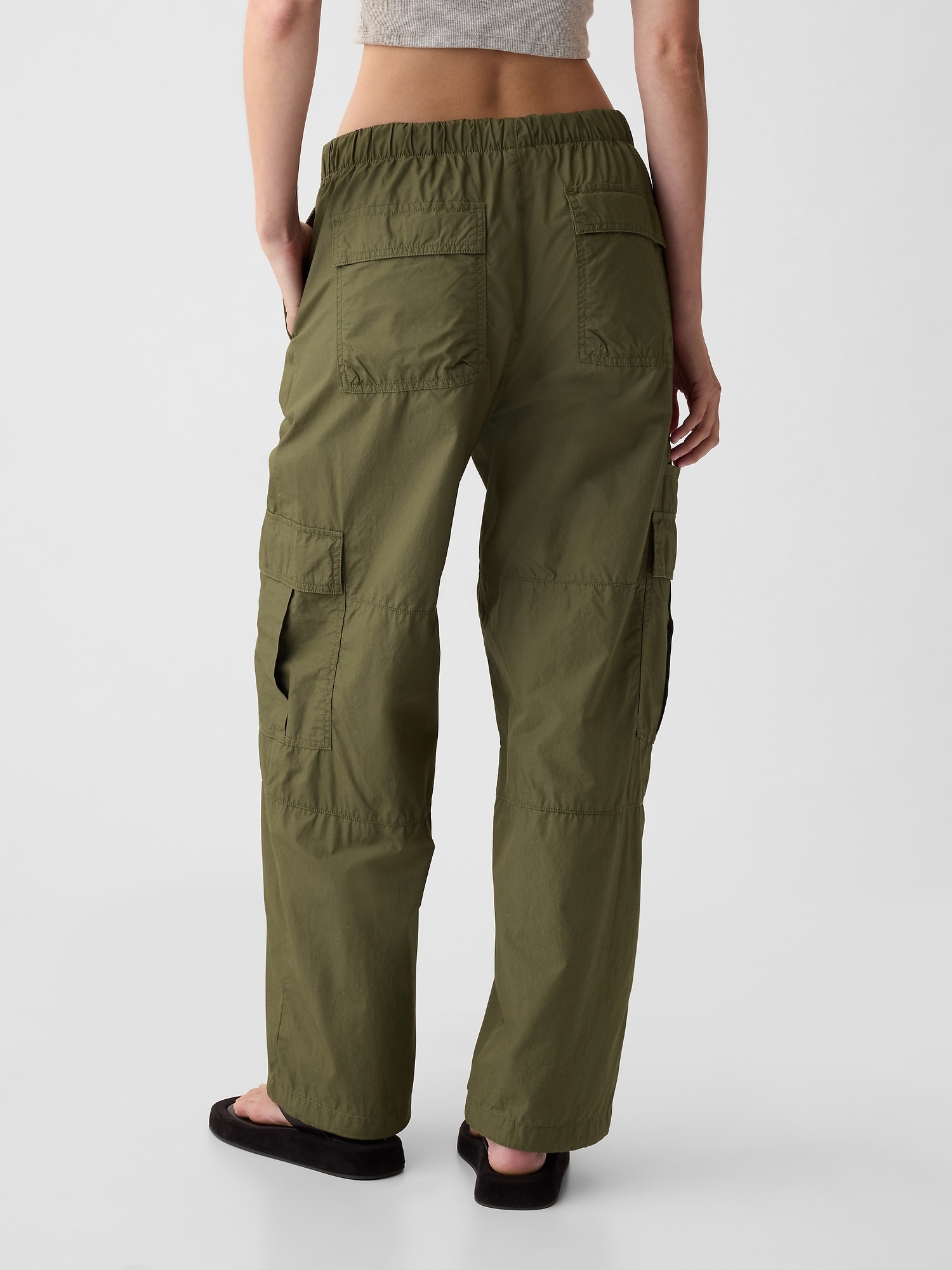 Mid Rise Cargo Parachute Pants