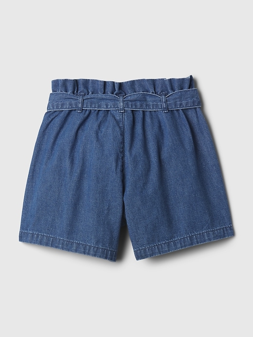 Image number 5 showing, Kids High Rise Paperbag Denim Shorts