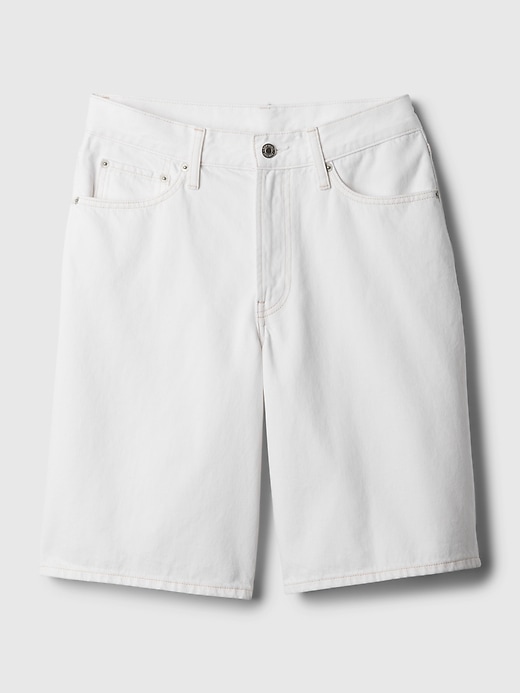 Image number 7 showing, 11.5" Mid Rise Longline Denim Shorts