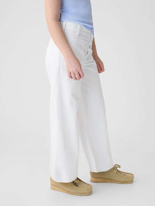 Image number 4 showing, Kids High Stride Wide-Leg Ankle Jeans