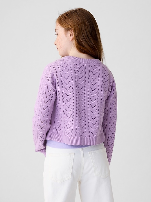 Image number 2 showing, Kids Pointelle Sweater
