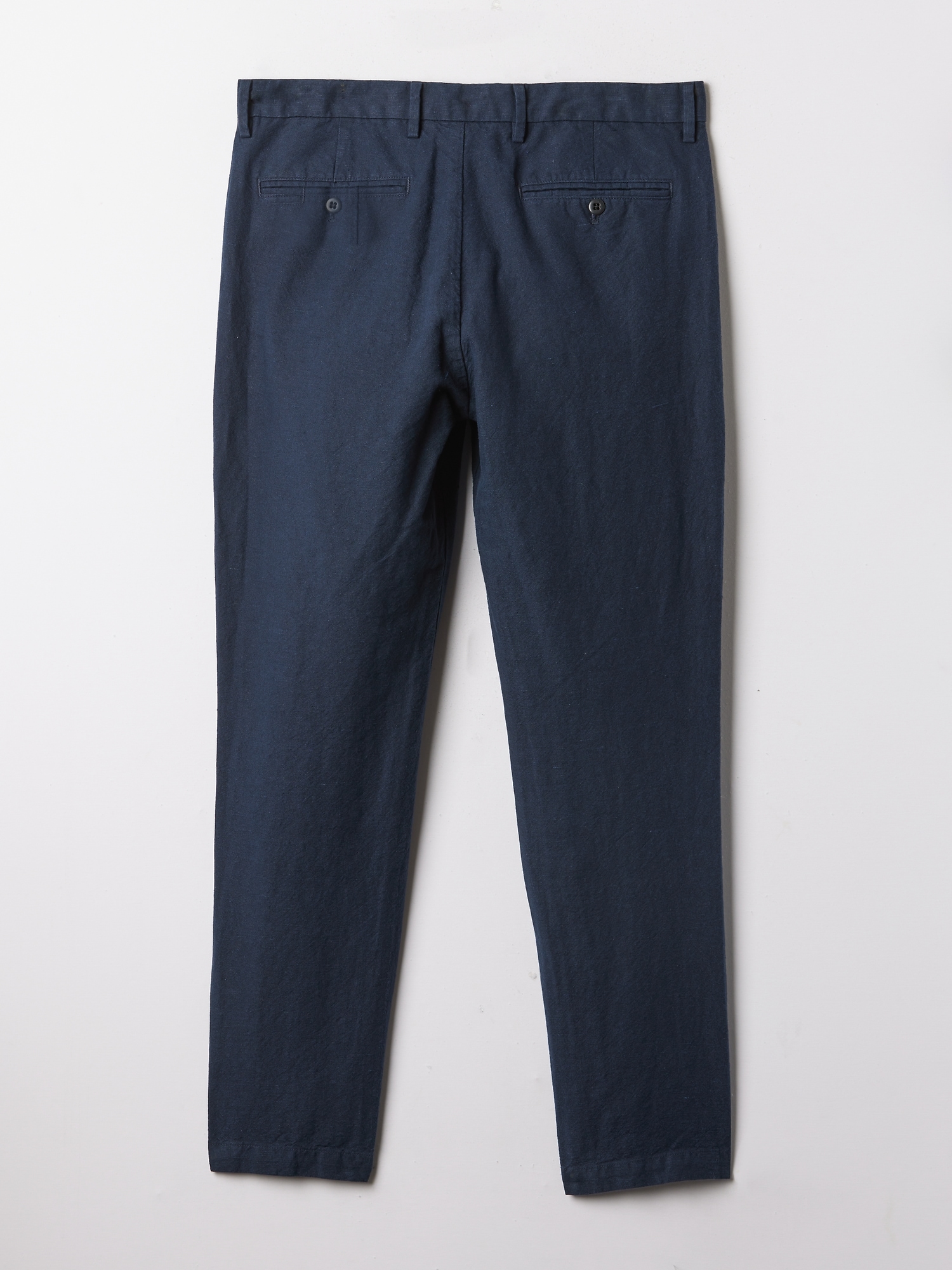 TEXTURED COTTON - LINEN TROUSERS - Grey