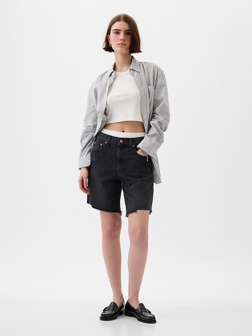 Image number 9 showing, 8" Mid Rise '90s Loose Denim Bermuda Shorts