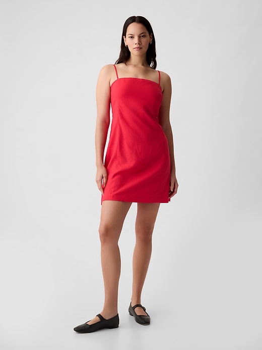 Image number 4 showing, Linen-Blend Mini Dress