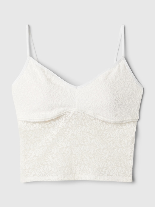 L'image numéro 4 présente Camisole à soutien-gorge intégré en dentelle fleurie