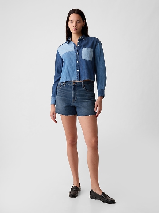 Image number 5 showing, 4" High Rise Girlfriend Denim Shorts