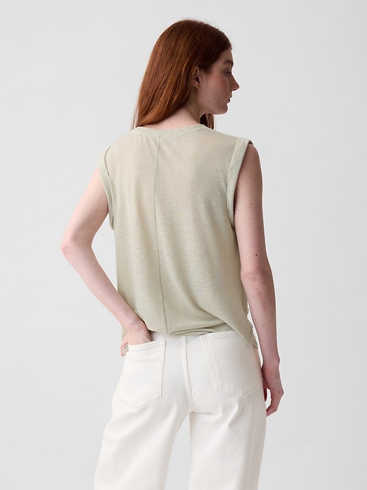 Image number 2 showing, Linen-Blend Tank Top