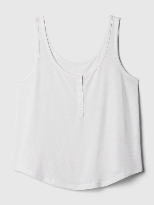 Image number 4 showing, Linen-Blend Henley Tank Top