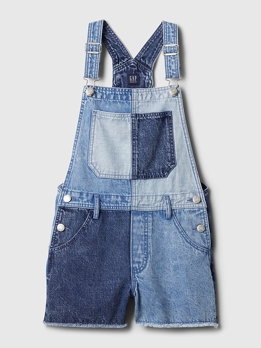 Image number 3 showing, Kids Patchwork Denim Shortalls