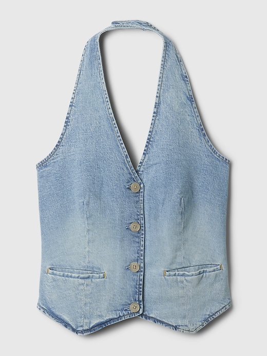 Image number 4 showing, Denim Halter Vest