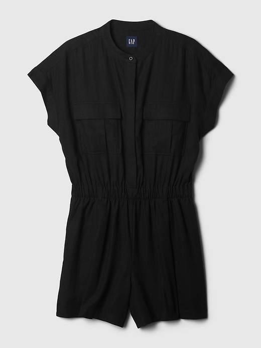 Image number 6 showing, Linen-Blend Utility Romper