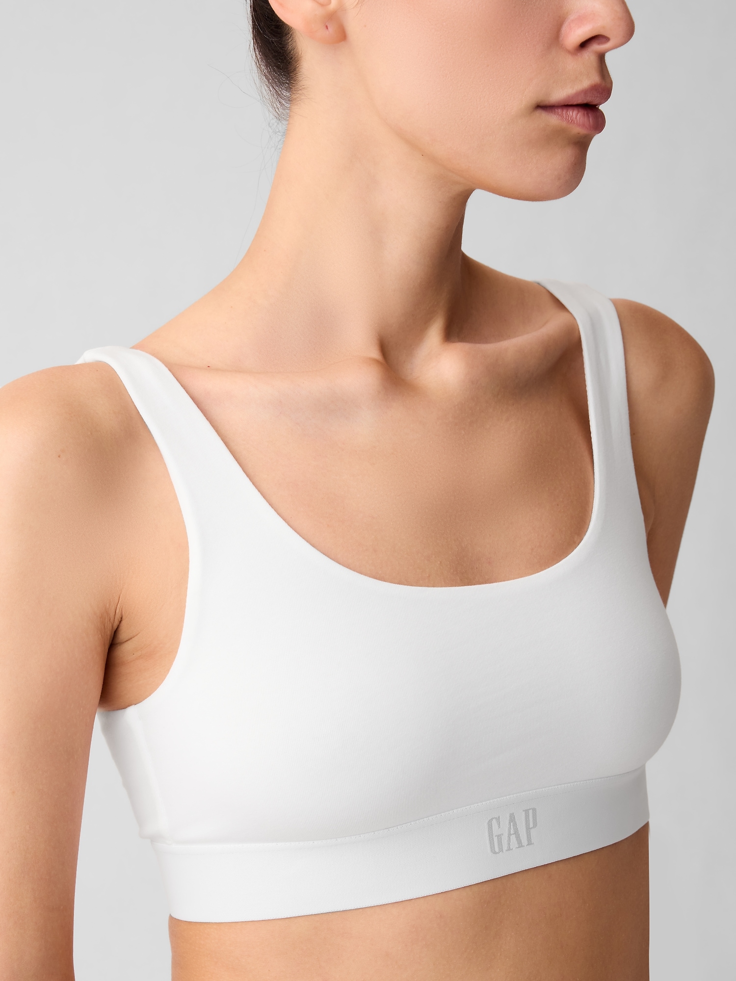 Super stretch organic cotton bra - Light Gray