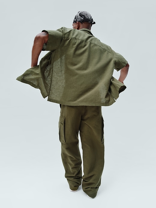 Image number 6 showing, Linen-Cotton Cargo Pants