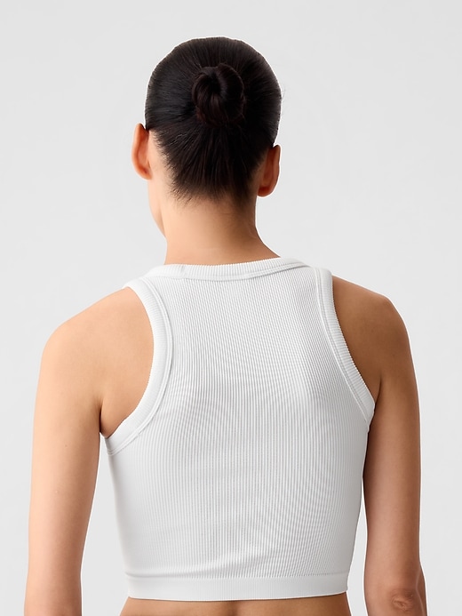 View large product image 2 of 11. GapFit Seamless Rib Cropped Halter Tank Top