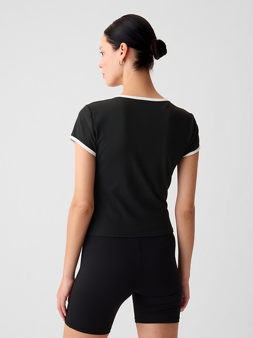 View large product image 2 of 10. GapFit Studio Rib Cropped T-Shirt