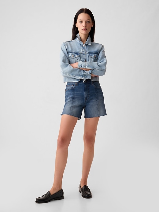 Image number 9 showing, 4" High Rise Girlfriend Denim Shorts