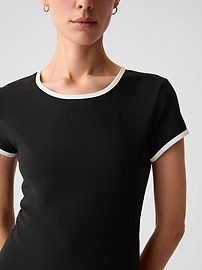 View large product image 3 of 10. GapFit Studio Rib Cropped T-Shirt