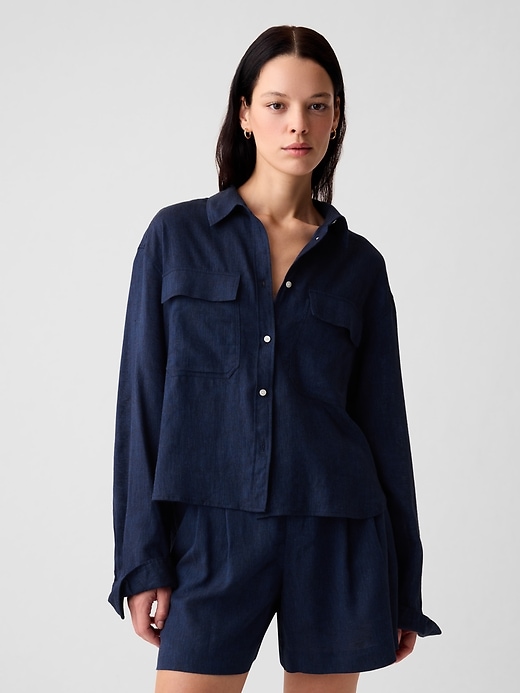 Image number 10 showing, Organic Cotton Cropped Shirt