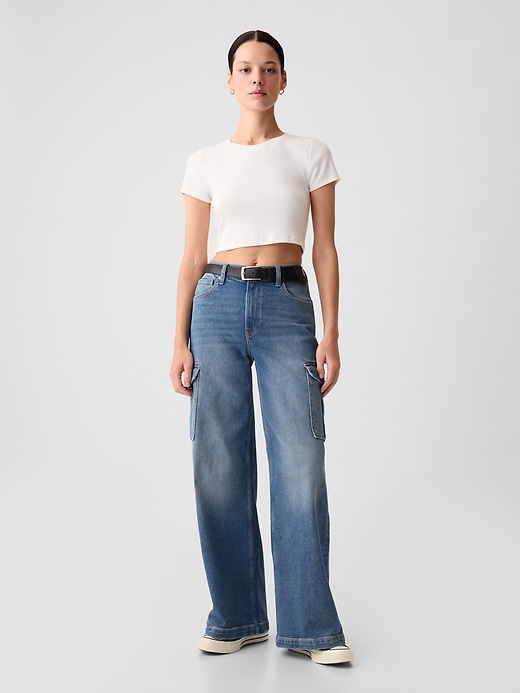 Image number 7 showing, High Rise Stride Wide-Leg Jeans