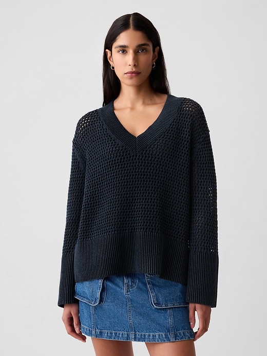 Image number 6 showing, 24/7 Split-Hem Crochet Sweater