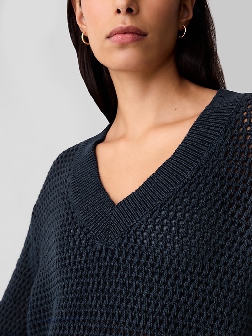 Image number 8 showing, 24/7 Split-Hem Crochet Sweater