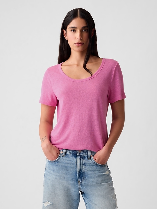 Image number 5 showing, Linen-Blend T-Shirt