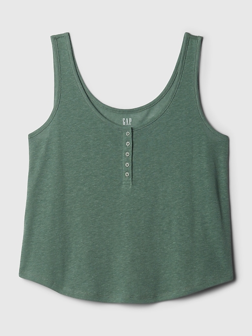 Image number 7 showing, Linen-Blend Henley Tank Top