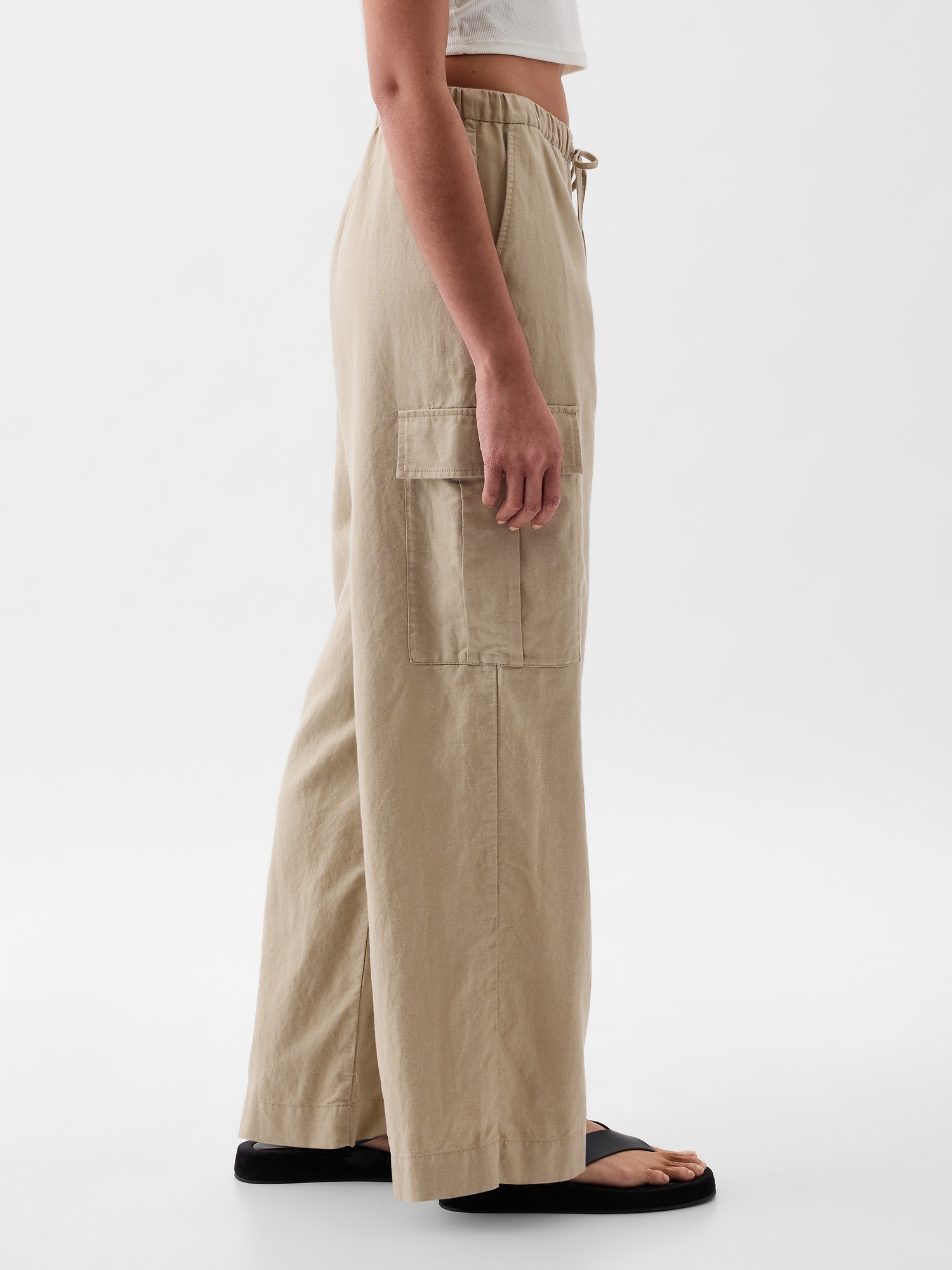 Tall linen-cotton blend drawstring pant  Pants for women, Drawstring pants,  Clothes