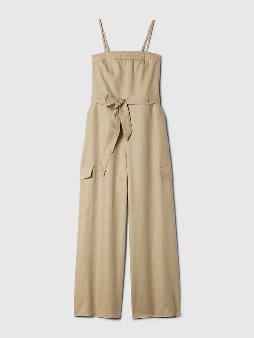 Image number 6 showing, Linen-Cotton Cargo Jumpsuit