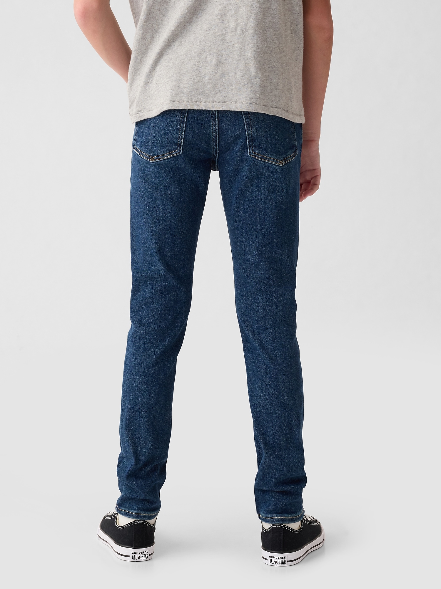 Skinny Fit Lined Jeans - Denim blue/Checked - Kids