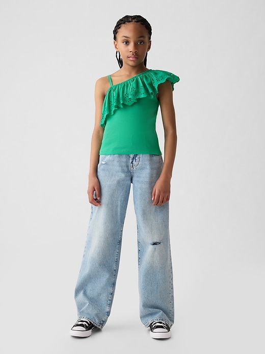 Image number 3 showing, Kids Asymmetrical Eyelet Top