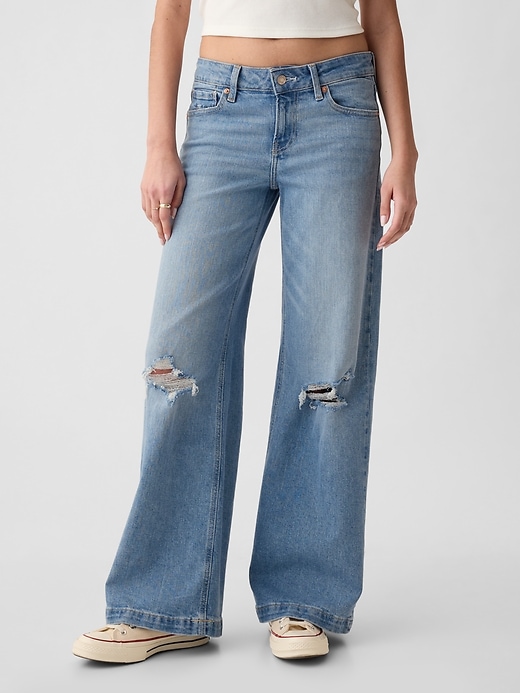 Image number 2 showing, Low Rise Stride Wide-Leg Jeans