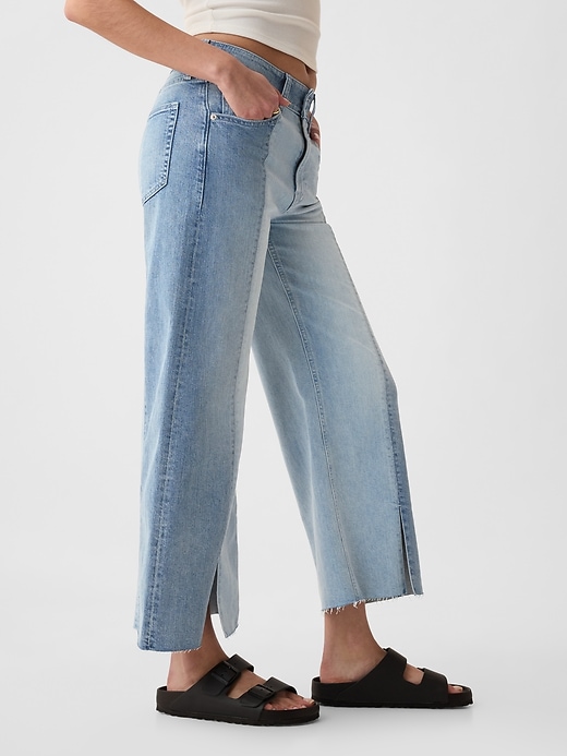 Image number 3 showing, High Rise Stride Wide-Leg Ankle Jeans