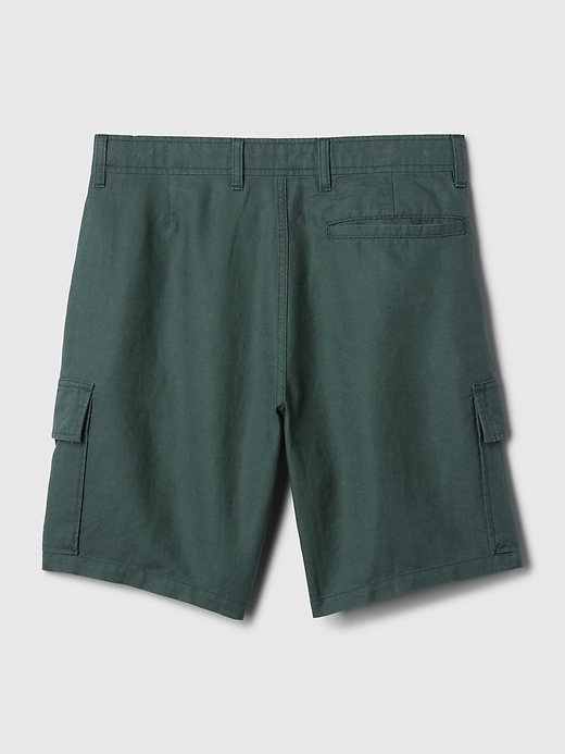 Image number 6 showing, 8" Linen-Cotton Cargo Shorts