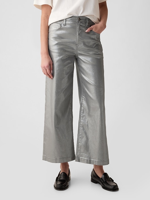 Image number 10 showing, High Rise Stride Wide-Leg Ankle Jeans