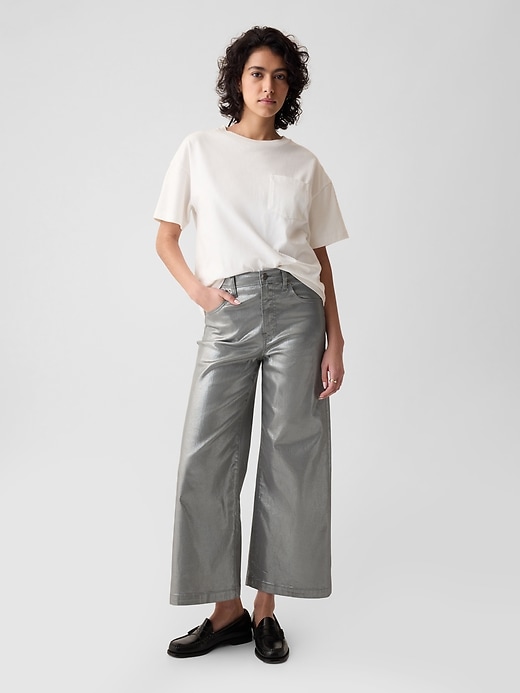 Image number 9 showing, High Rise Stride Wide-Leg Ankle Jeans