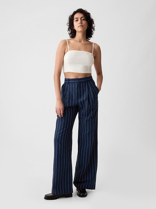 Image number 1 showing, 365 High Rise Linen-Cotton Trousers