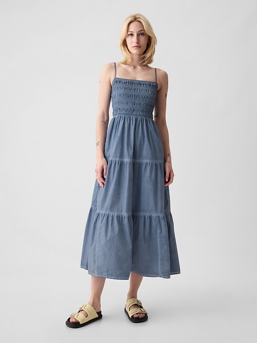 Image number 1 showing, Smocked Tiered Midi Dress