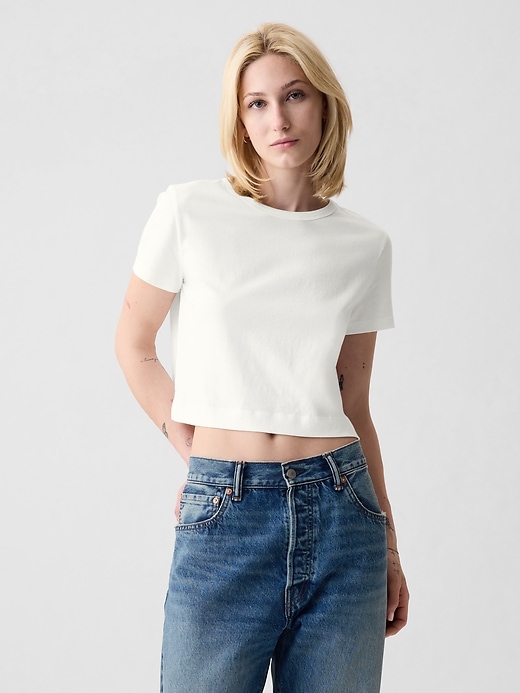 Image number 5 showing, Organic Cotton Vintage Shrunken Cropped T-Shirt