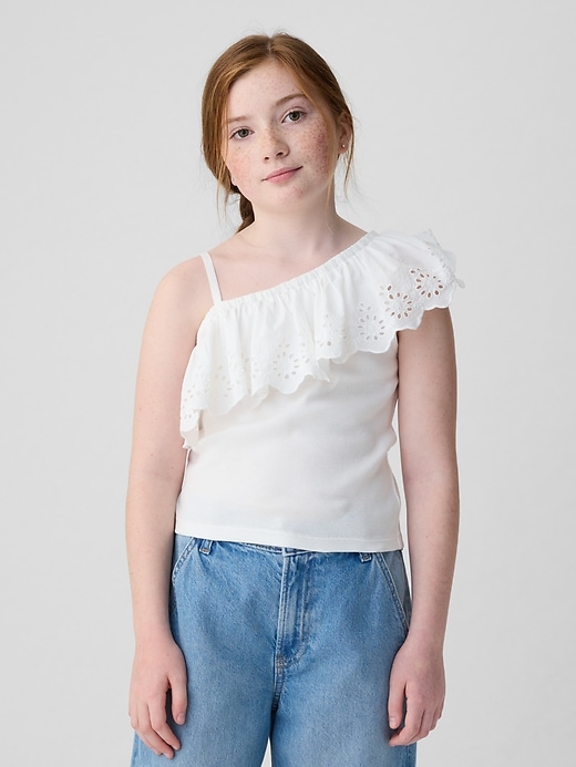 Image number 5 showing, Kids Asymmetrical Eyelet Top