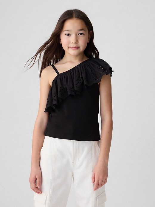 Image number 7 showing, Kids Asymmetrical Eyelet Top