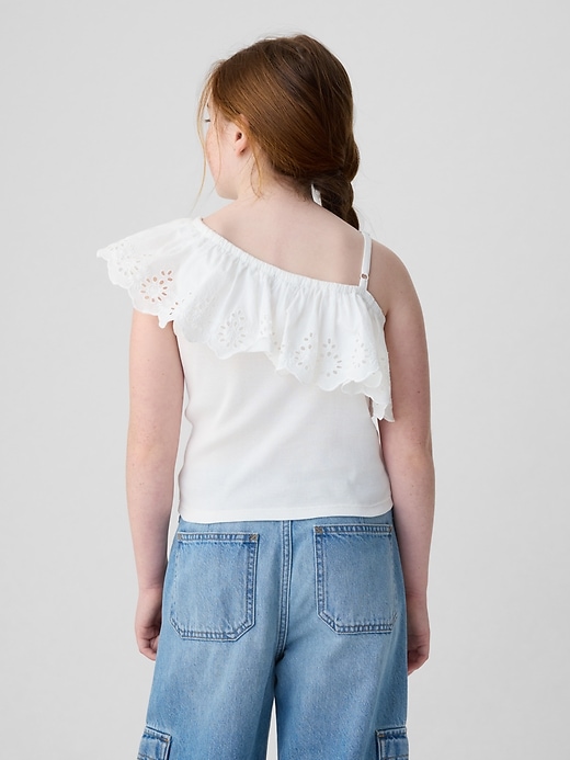 L'image numéro 2 présente Haut asymétrique à broderie anglaise pour Enfant