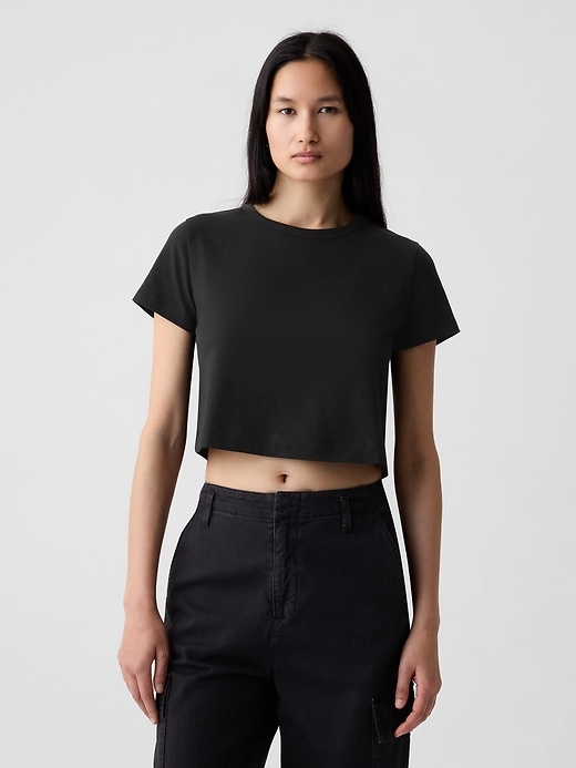 Image number 5 showing, Organic Cotton Vintage Shrunken Cropped T-Shirt