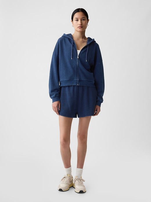 Image number 3 showing, Textured Cropped Hoodie