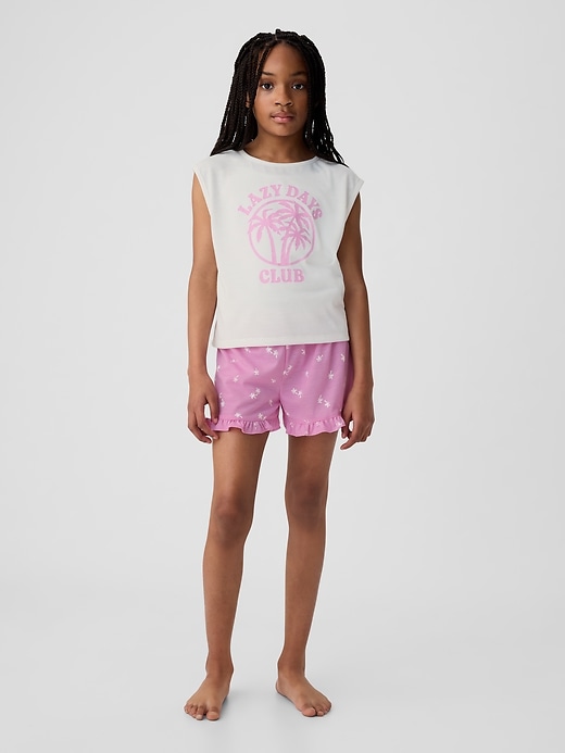 Image number 1 showing, Kids Recycled PJ Shorts Set