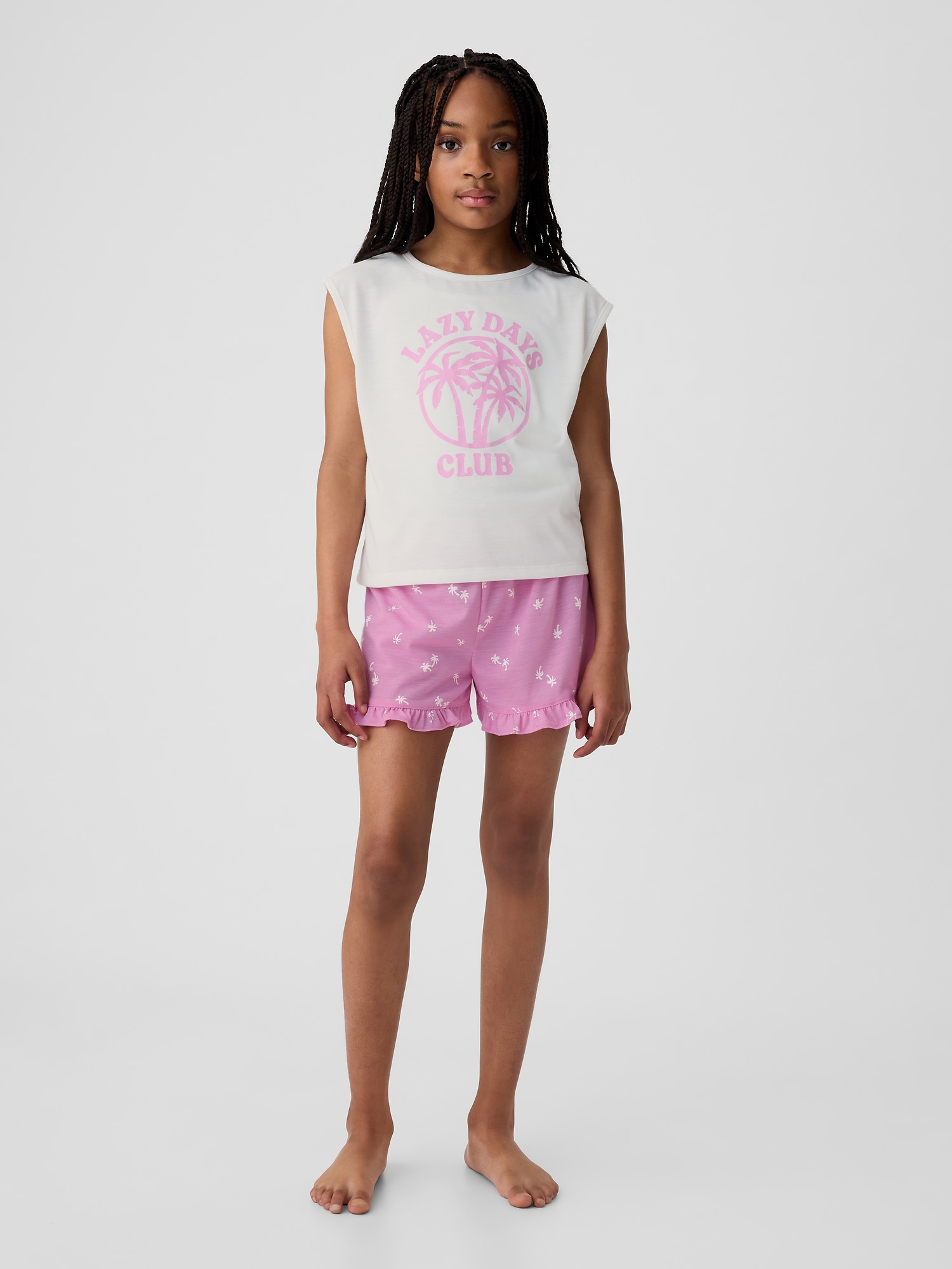 Kids Recycled PJ Shorts Set