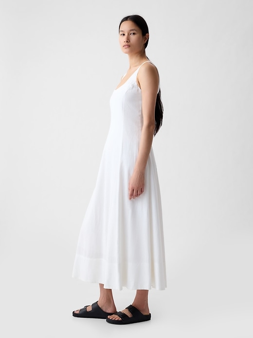 Image number 3 showing, Linen-Blend Midi Dress