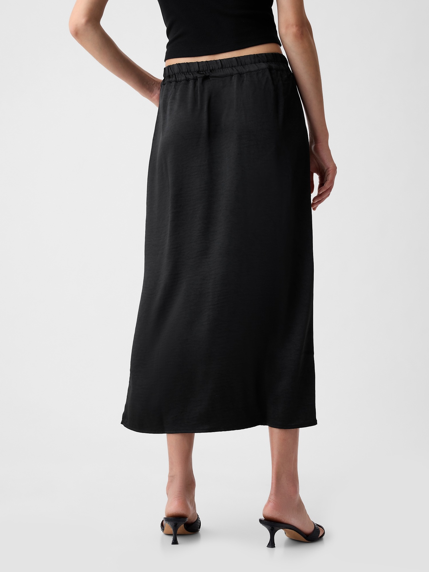 Friends Like These Black Pleat Summer Midi Skirt
